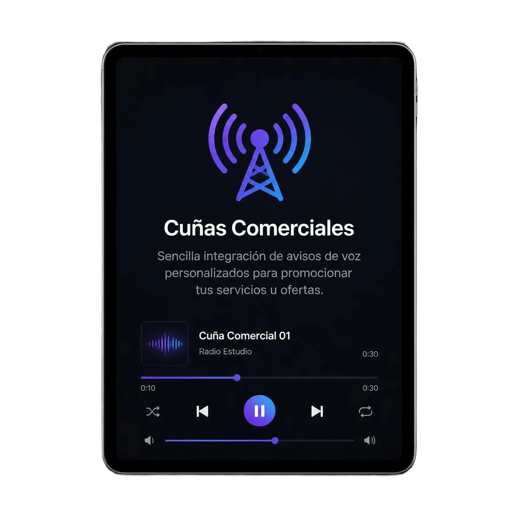 Cuñas comerciales y publicidad en el punto de venta